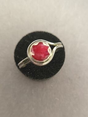 Sterling Silver Ring with Ruby Gemstone